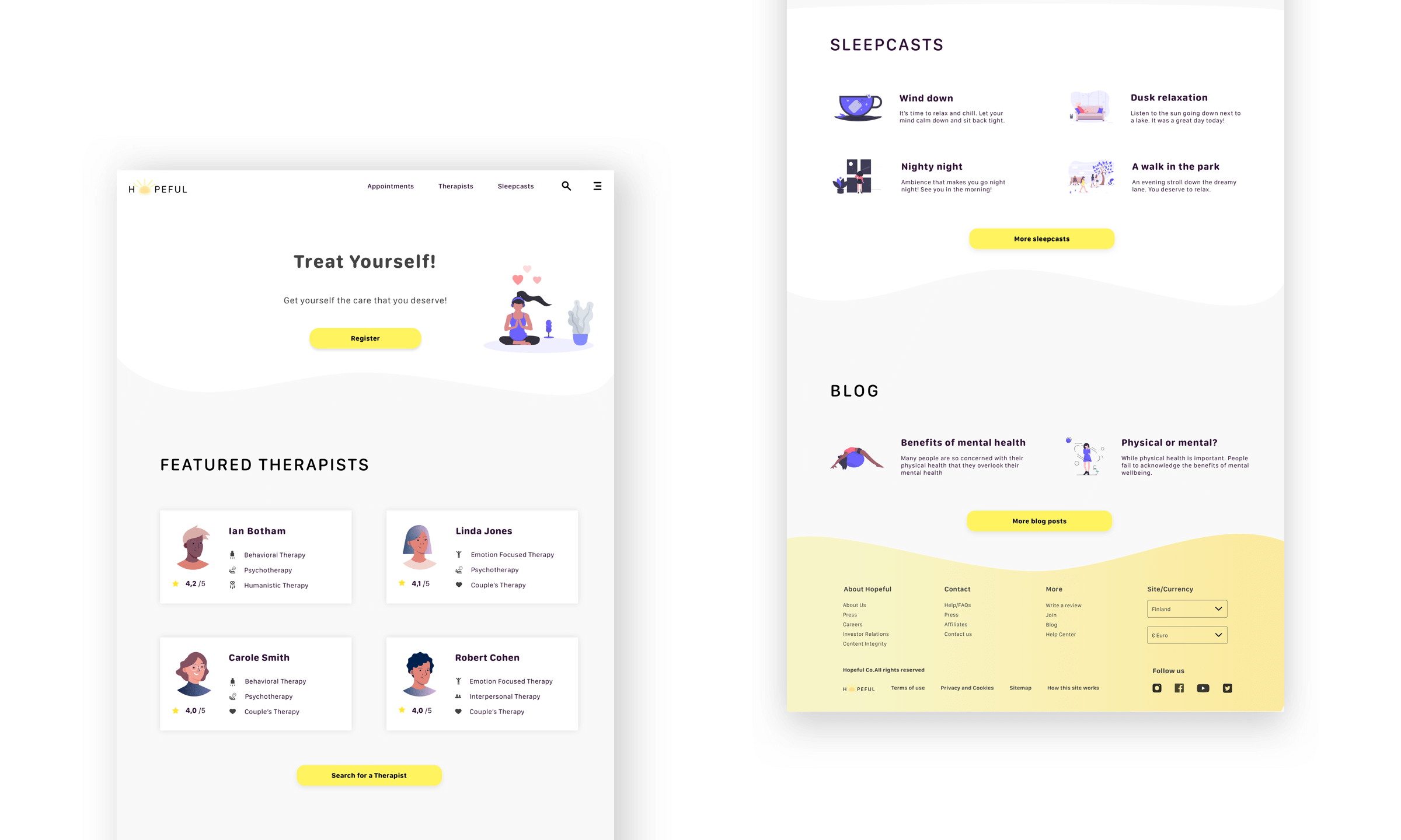 Desktop landing page