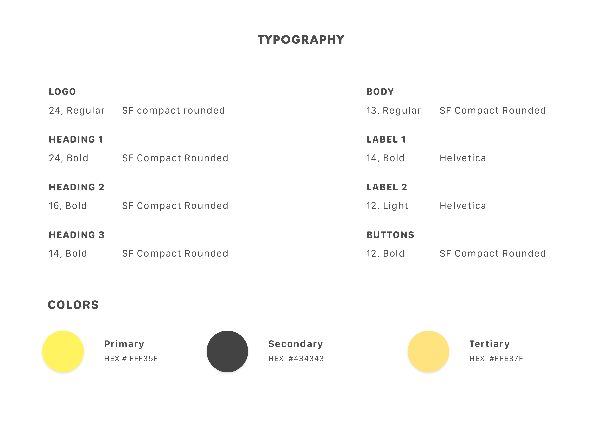 Typography and colors